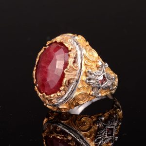 Gerçek Doğal Yakut Taşlı Yüzük, Doğum Taşı Yüzüğü, Gerçek Taş Yüzük, Sterlin Gümüş Yüzük - Görsel 5