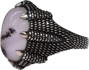 925 Ayar Gümüş Erkek Yüzük - Yemen Akik - Kartal Pençesi Tasarımı - El Yapımı Takı - Görsel 5