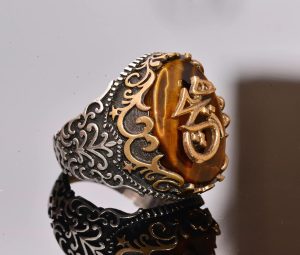 Doğal Kaplan Gözü Taşlı Yüzük - 925 Ayar Gümüş Yüzük - Erkeğe Özel Yüzük - Görsel 4