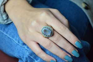 Gerçek Doğal Yemen Akik Taşı Yüzük, El Yapımı Tughra Tasarımı, 925 Ayar Gümüş Erkek Yüzük - Görsel 7