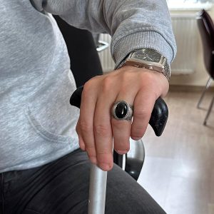 Doğal Taş Yüzük, 925 Ayar Gümüş Yüzük, (Oniks) - Görsel 3