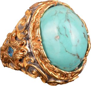 925 Ayar Gümüş Erkek Yüzük Doğal Arizona Turkuaz Taşı - Cesur ve Şık Tasarım, Günlük Kullanım ve Özel Etkinlikler İçin İdeal (Stil-1) - Görsel 1