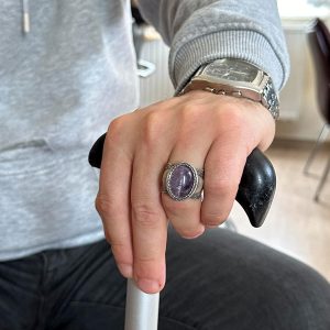 Doğal Taş Yüzük, 925 Ayar Gümüş Yüzük, Amethyst - Görsel 3