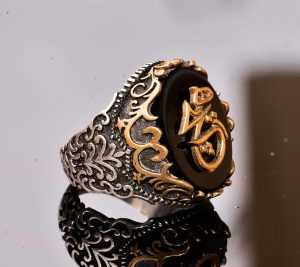 Doğal Obsidan Taş Yüzük - 925 Ayar Gümüş Yüzük - Yüzük - Görsel 5