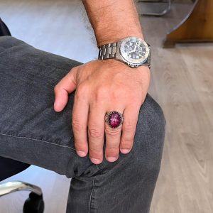 Gerçek Doğal Taş Yüzük - El Yapımı Kartal Yüzüğü - 925 Ayar Gümüş Yüzük (Yıldız Yakutu) - Görsel 3