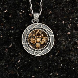 Erkekler için 925 Ayar Gümüş Kolye - Hayvan Temalı, Gotik Temalı Takı (Zambak) - Görsel 2