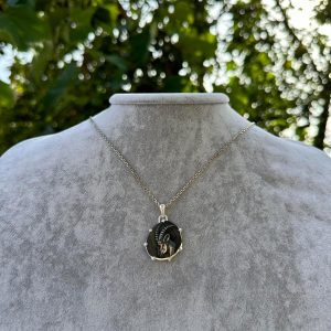 925 Ayar Gümüş Tasarım Kolye Ucu - Burç Kolyeleri - El Yapımı Kolye (Oğlak) - Görsel 3