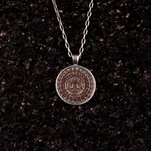 Çift Başlı Kolye, Tarihsel Kolye, 925 Ayar Gümüş Erkek - Görsel 2