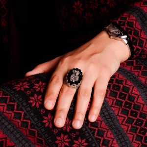 925 Ayar Gümüş Yüzük, Gerçek Doğal Taş Yüzük, Grim Reaper Yüzüğü - Görsel 3