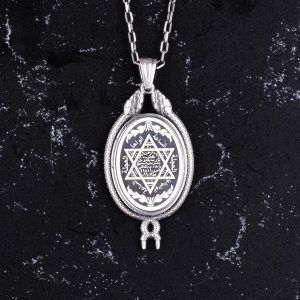 925 Ayar Gümüş Kolye - Davud Yıldızı Aksesuarı ile Yılan Detaylı Kolye - Görsel 3