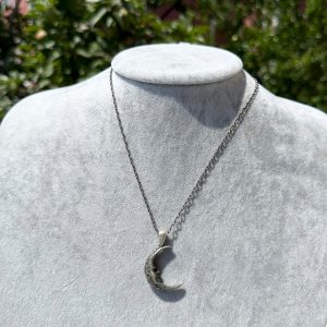 925 Ayar Gümüş Hilal Ay Kolye Ucu – Vintage Boho Lunar Takı - Görsel 3