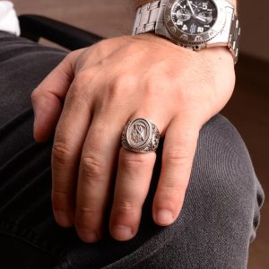 Ölüm Meleği Yüzüğü, 925 Ayar Gümüş Yüzük, El Yapımı Yüzük Erkekler İçin, Farklı Ölüm Meleği Yüzüğü - Görsel 2