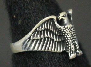 925 Ayar Gümüş Unisex İki Başlı Kartal Yüzük - Kartal Sembolü Takı - Görsel 4