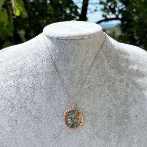 Dünya Haritası Kolye, 925 Ayar Gümüş Rose Gold Kaplama Kolye, Farklı Dünya Tasarımı - Görsel 3