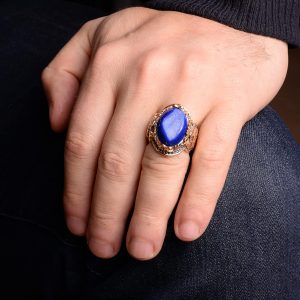 El Yapımı 925 Ayar Gümüş Yüzük ile Druzy Kuvars Lacivert Doğal Taş - Görsel 6