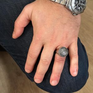 Yıldız Davud Erkek Yüzüğü - 925 Ayar Gümüş Süleyman Yüzüğü - Görsel 6