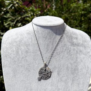925 Ayar Gümüş Cadı Kolye - Detaylı Wiccan Takı - Gotik Stil - Farklı Cadılar Bayramı Takısı - Korkutucu Charm - Görsel 3