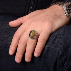 Gerçek Doğal Akik Taşı Erkek Yüzük, Sultan Yüzük, 925 Ayar Gümüş Yüzük - Görsel 7