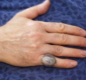 Erkekler için 925 Ayar Gümüş Yüzük, Yemeni Akik Doğal Taş ile - Görsel 5