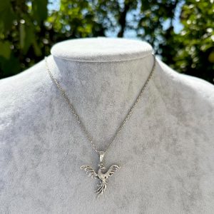 925 Ayar Gümüş Anka Kuşu Kolye Ucu - El Yapımı Yeniden Doğuş ve Dönüşüm Sembolü - Görsel 3