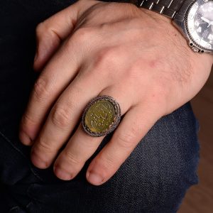 Regal ve Sembolik Erkek 925 Ayar Gümüş Yüzük Koleksiyonu - Doğal Taşlar ve Sembolik İkonlarla Süslenmiştir - Görsel 6