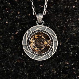 Erkekler için 925 Ayar Gümüş Kolye - Hayvan Temalı, Gotik Temalı Takı (Yıldız ve Hilal) - Görsel 2