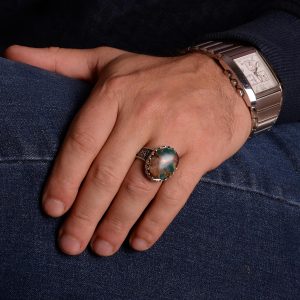 Gerçek Arizona Turkuaz Taş Yüzük, 925 Ayar Katı Gümüş Yüzük - Görsel 4