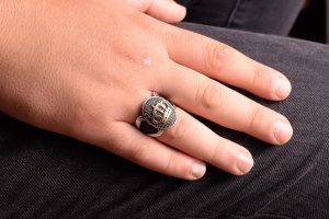 Kral Yüzük, 925 Ayar Gümüş Erkek Yüzük, Oniks Taşı (Ayarlanabilir) - Görsel 3