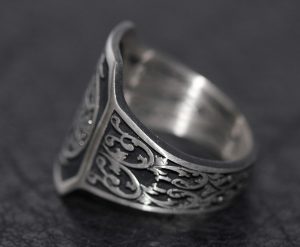 925 Ayar Gümüş Davut Yıldızı Yüzük - Süleyman Mührü Yüzüğü - Görsel 4