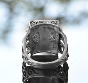 Doğal Obsidan Taş Yüzük, El Yapımı Yüzük, 925 Ayar Gümüş Yüzük, siyah - Görsel 8