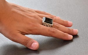 Doğal Obsidan Taş Yüzük, El Yapımı Yüzük, 925 Ayar Gümüş Yüzük, siyah - Görsel 6