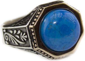 Sterling Gümüş Yüzük, Turkuaz Taş - Görsel 1