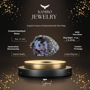 Sultan Yüzüğü, 925 Ayar Gümüş Yüzük, Osmanlı Tarzı, Yapay Taş Yüzük - Görsel 2