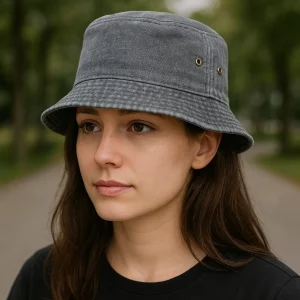 Unisex Bucket Şapka Düz Renk Balıkçı Model - Görsel 2