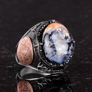 Pietersite Taşlı Yüzük - 925 Ayar Gümüş Erkek Yüzüğü - Görsel 4