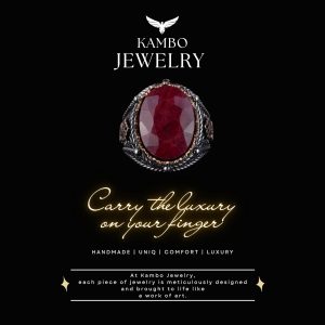 Doğal Kırmızı Yakut Yüzük - 925 Ayar Gümüş, Şık Erkek Yüzüğü - Görsel 7