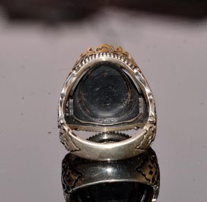 Doğal Sarı Agat Yüzük - Etnik Tasarım 925 Ayar Gümüş Erkek Yüzük - Görsel 5