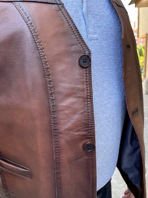 %100 Orijinal Yumuşak Deri Yelek, Siyah Deri Yelek, Düğmeli Yelek, Erkek Deri Yelek, Kahverengi Deri Yelek, Dar Kesim, Vintage Yelek - Görsel 9