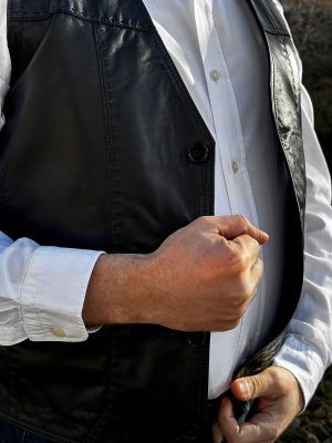 %100 Orijinal Yumuşak Deri Yelek, Siyah Deri Yelek, Düğmeli Yelek, Erkek Deri Yelek, Kahverengi Deri Yelek, Dar Kesim, Vintage Yelek - Görsel 5