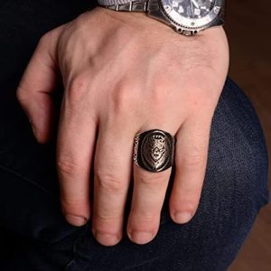 Kambo 926 Sterling Silver Wolf Ring For Men - Unique And Durable Design With Intricate Wolf Head Detail - Görsel 6