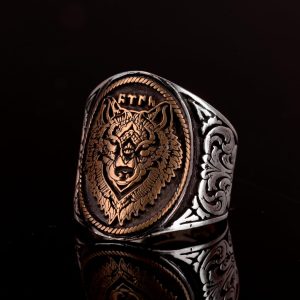 Kambo 926 Sterling Silver Wolf Ring For Men - Unique And Durable Design With Intricate Wolf Head Detail - Görsel 3